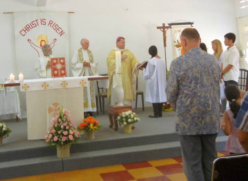 Bishop Olivier at mass