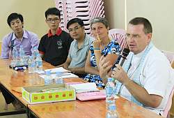 Bishop Olivier with lay missioners