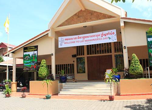 Welcome sign at the church