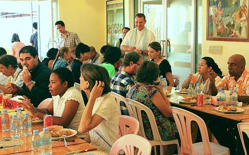 Lunch together with the bishop