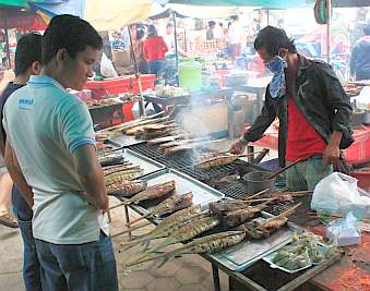 Grilling seafood