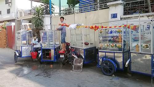 Washing food pushcarts