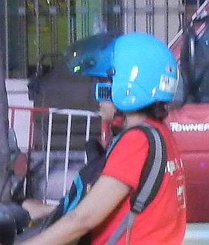 Telephone in helmet