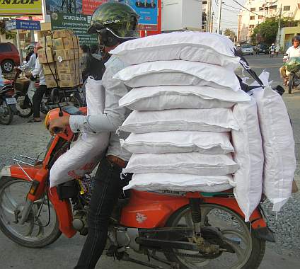 Two loaded motorcycles