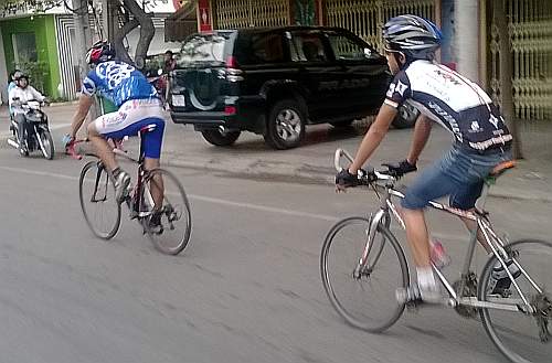 Two bicycle riders