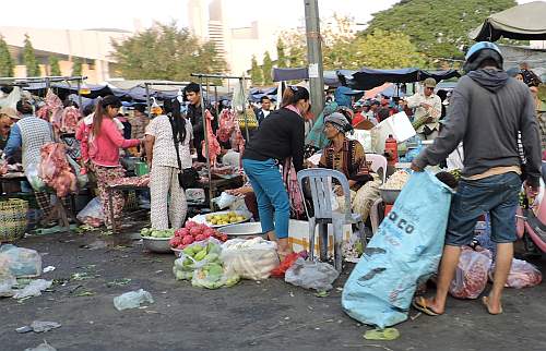 Early morning in a market