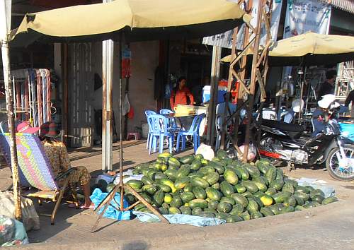 Selling watermelons on the street