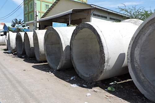 Huge sewer pipes