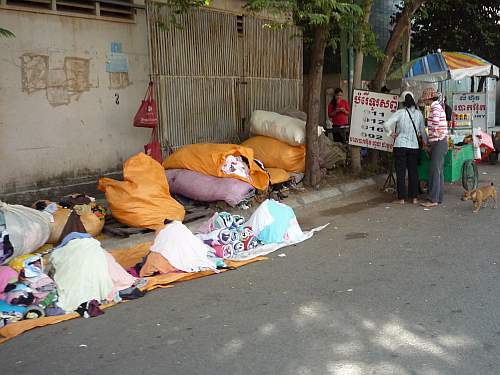 Women selling clothes on the street