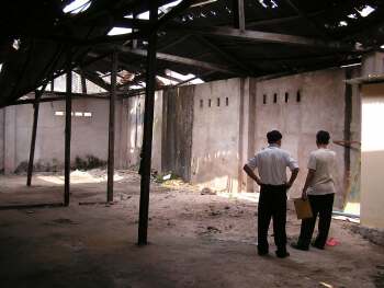 Empty auditorium in Kampot school