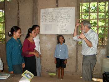 Charlie in Svay Rieng classroom