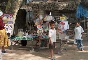 Part of the market in the little town