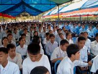 Deaf and blind students at opening ceremony