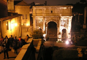 The Roman Forum at night