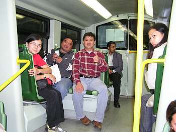 Riding home on a tram