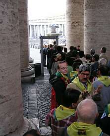 Going through security at St. Peter's Square