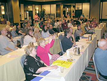 The assembly of the delegates for a business meeting