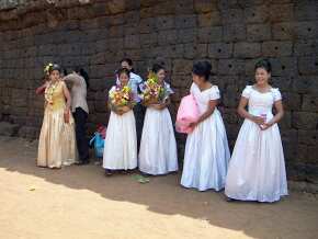 A wedding party at Little Angkor Wat
