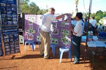 Putting up displays about deafness