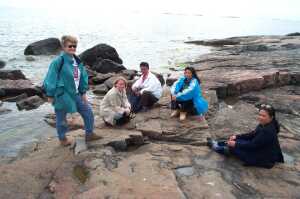 Saara Ojanen and our group at Suomenlinna