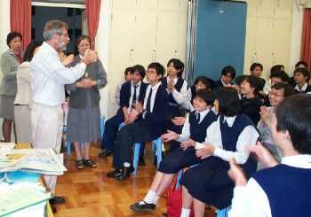 Speaking to the CMS students