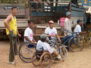 Spectators at the volleyball game