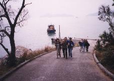 Climbing the hill to the monasery