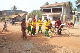 A procession going by the office