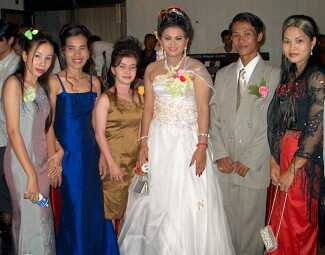 The bride with some of her deaf friends