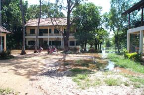 Flood waters reaching the school buildings