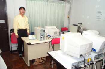 The director of the NADT in the computer training classroom
