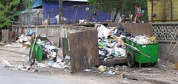 Trash collection point in Phnom Penh