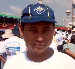 Adult man in Cub Scout hat