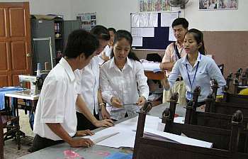 Job training for sewing