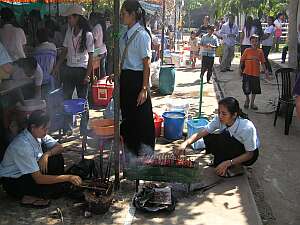 Cooking satay