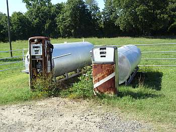 Old farm fuel pumps