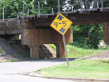 Low railroad viaduct