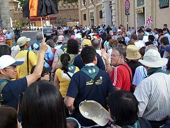 Deaf groups gathering outside the Vatican