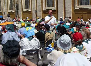 Sign language interpreter at Vatican