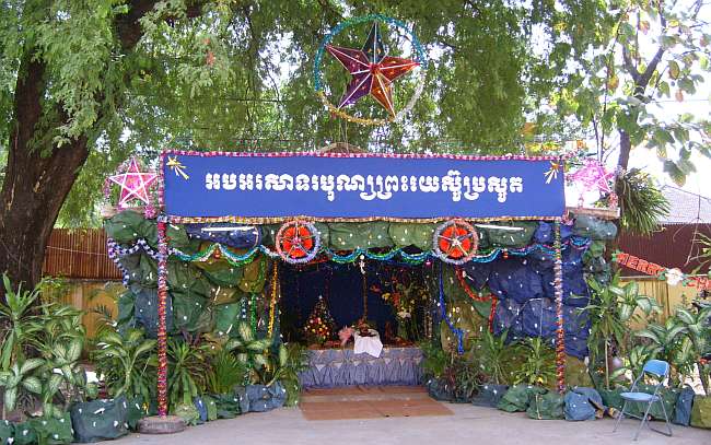 Nativity scene at Khmer parish
