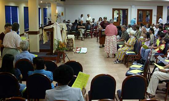 Catholic mass in World Vision auditorium
