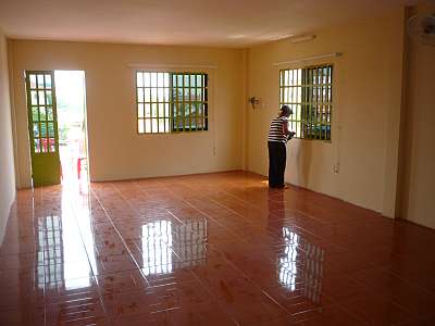 Cleaning a third-floor room