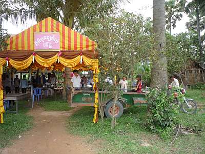 Funeral tent in Kampot