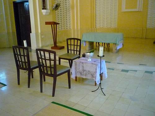 Wedding setting in a Cambodia church