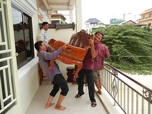 Moving a massive sofa