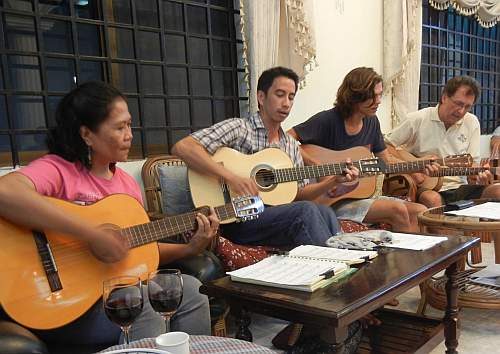 Guitarists at mass