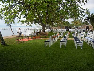 Setting up for the afternoon ceremony