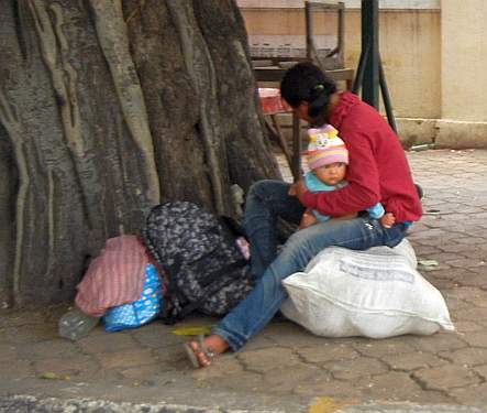 Mother and child on the street