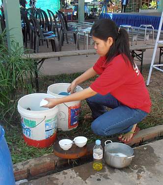 Washing dishes