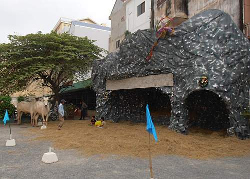 Outdoor nativity scene